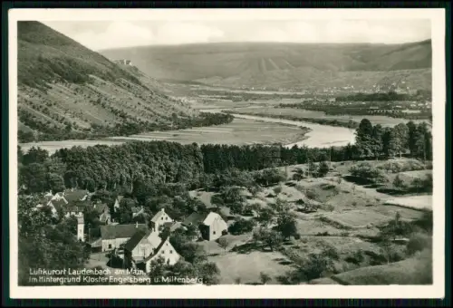 Foto AK - Laudenbach Main - Blick Maintal - und Kloster Engelberg und Miltenberg