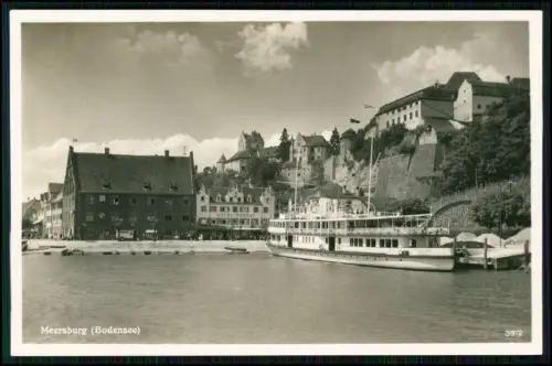 2x Echt Foto AK - Meersburg Bodensee - Hafen MS Allgäu Dreideck-Motorschiff uvm.