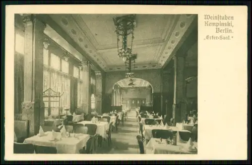 2x AK  Berlin Weinstuben Kempinski - Erker Saal Gelber Saal gedeckte Tische 1908