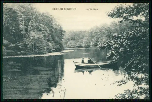 AK - Misdroy Wolin - Jordansee Ruderboot, Personen bewaldete Uferlandschaft 1913