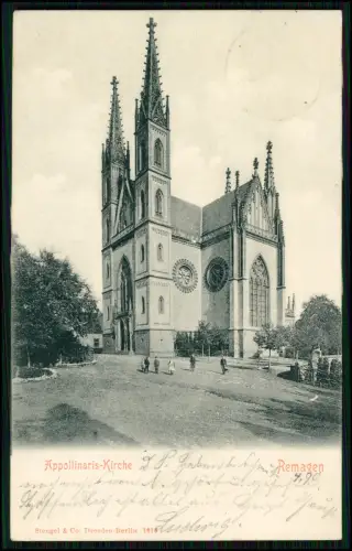 3x AK Remagen Apollinaris Kirche Rheinpartie Rolandseck Siebengebirge 1902 gel.
