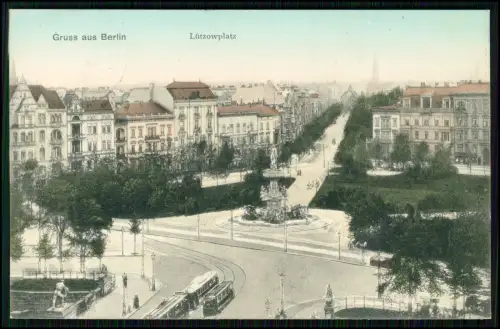 5x AK Berlin Lützowplatz Herkulesbrunnen Straßenbahn und andere gelaufen 1906