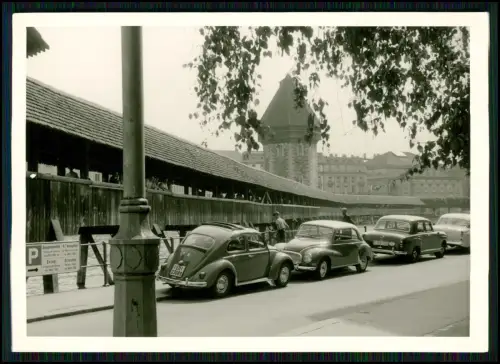 7x Foto - Reise mit VW Käfer Volkswagen - nach Luzern in der Schweiz - 1950er