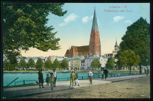 3x AK Schwerin - Pfaffenteich Dom Schloßbrücke Hoftheater Museum Schloss um 1910
