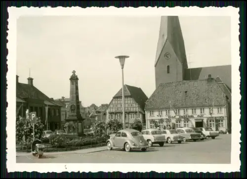 3x Foto Marktplatz u.a. Motive Eutin Michaelis-Kirche Denkmal Oldtimer VW Käfer