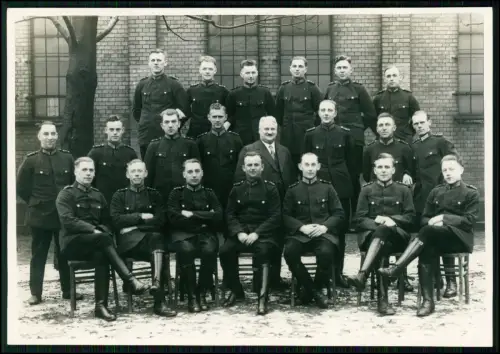 2x Foto Gruppe Schutzpolizei A I -Prüfung Hamburg Justiz-Verwaltungsbehörde 1935