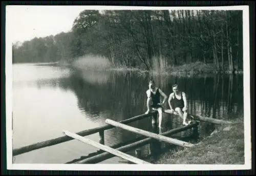 11x Foto - Licher Waldschwimmbad Badesee bei Gießen Untere Albacher Teich 1930er