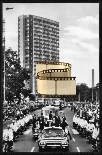 6x Foto 10x15 - Triumphfahrt US-Präsident John F. Kennedy - in West-Berlin 1963