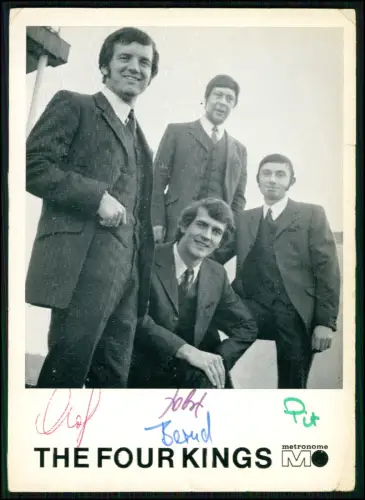 The Four Kings Autogrammkarte - 4 farbige Signaturen Autogramme - 1960er Jahre