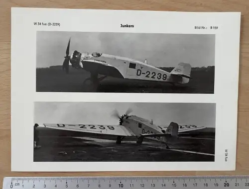 Junkers W 34 D-2239, Frachtflugzeug; Flugzeug- Motorenwerke A.G. Dessau, 1933
