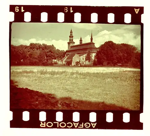 Orig. Agfacolor-Dia - Stiftskirche Kartuzy Karthaus Kartuski Pommern Polen -1939