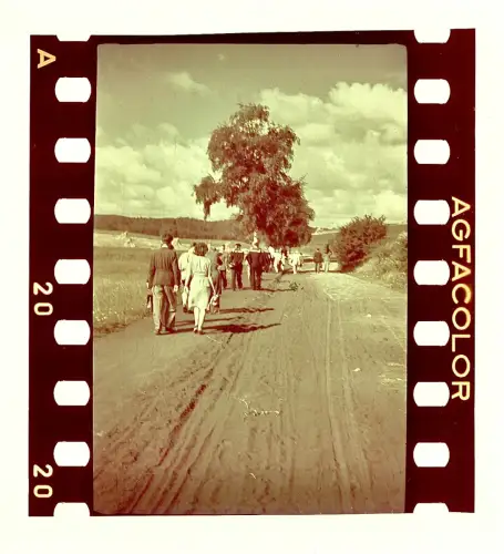 4x Orig. Agfacolor Dia - Marine Landstraße See Pommern Danzig Gdańsk Polen 1939
