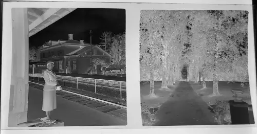 17 Orig Negativ 6x6 Kolbäck Schweden Bahnhof uvm. Västmanland Hallstahammar 1940