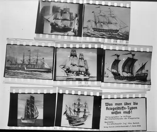 7x Orig. Negative - Segelschiffe Kriegsschiffs Typen - Kriegsmarine Max Bartsch