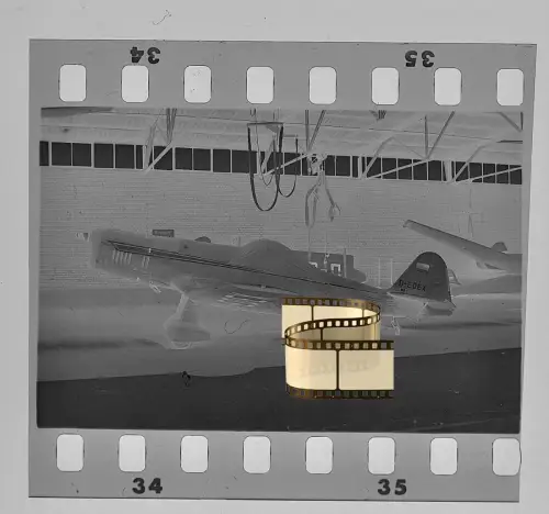 2x Negativ - Flugzeug D-EDEX - Segelflugpionier Wolf Hirth Werkstatt Nabern Teck