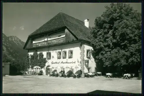 Echt Foto AK Gasthof Agathawirt in St Agatha - bei Bad Goisern am Hallstättersee
