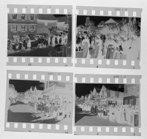 7x Negativ - Dorf bei Sonthofen im Oberallgäu Schwaben - Fest Umzug Feier 1950er