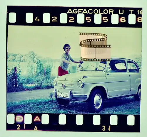 Agfacolor Dia - Fiat 600 Seicento 1955 - NSU-Fiat Jagst - SEAT 600 in Spanien