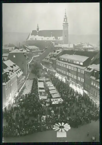 9x Echt Foto AK Schneeberg Erzgebirge  Weihnachtsmarkt Bergparade Turmblasen DDR