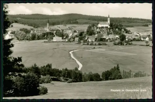 AK Echt Foto - Eindrucksvolle Ansicht von Pleystein Oberpfälzer Wald Dorf Kirche