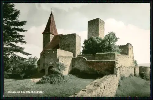 Foto AK Leuchtenberg Oberpfalz Burgruine Farbaufnahme Bergfried Burgwart Stempel