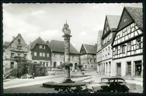 Echt Foto AK - Marktplatz von Kronach im Frankenwald - Fachwerkhäuser Geschäfte