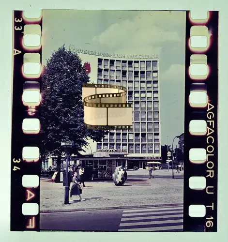 Agfacolor Dia - Gebäude Hamburg-Mannheimer - Alexanderplatz in Ost-Berlin 1950er