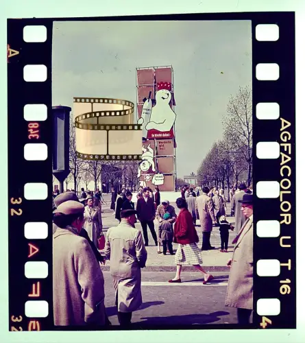 Agfacolor Dia - DDR Propagandaplakat SED Berlin - Losung Westberlin wird frei!
