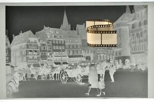 Orig. Negativ 9x6 - Place Kléber in Straßburg Elsass - Geschäfte 1940 Wehrmacht