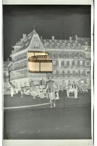 Orig. Negativ 9x6 - Straßburg Elsass Münsterplatz Meyer & Wanner Geschäfte 1940