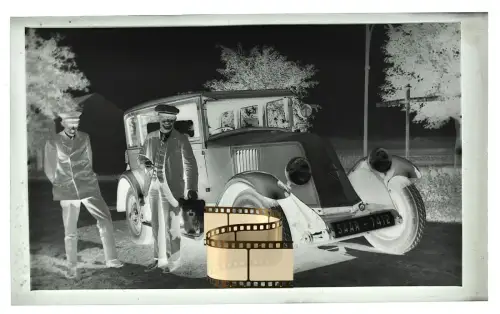 Orig. Negativ 8x5 - Renault 8 CV 6 Zyl. Monasix Kennzeichen Saarland SAAR - 7412