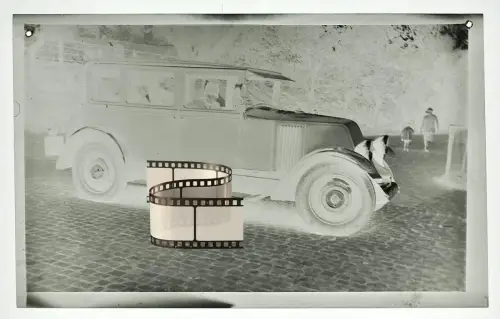 Orig. Negativ 8x5 - Renault 8 CV 6 Zyl. Monasix Kennzeichen Saarland SAAR - 7412