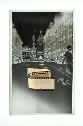 Orig. Negativ 8x5 - Bahnhofstraße Saarbrücken St. Johanner Markt Johanneskirche