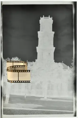 Orig. Negativ 9x6 - Ludwigskirche Ludwigsplatz Saarbrücken - Turm Kirchenfassade