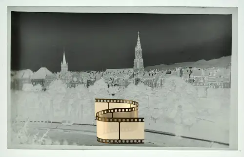 Orig. Negativ 7x5 - Saarbrücken Panorama frühe Kriegszeit 1940 vor Luftangriffe