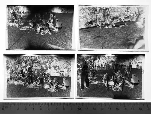 4x Orig. Negativ 9x6 - Wehrmacht technisches Gerät - Kabelverbindungen Kopfhörer