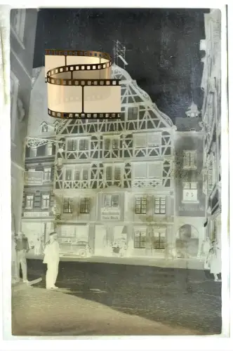 Orig. Negativ 9x6 - Bernkastel Kues - Marktplatz Rau'sches Haus - Adler Apotheke