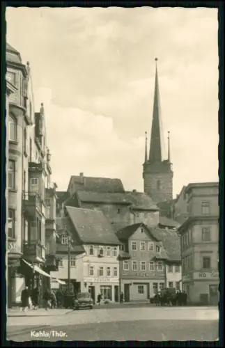 2x Foto AK - Kahla Thüringen - Stadtblick Kirche Leuchtenburg Museum Jagdzimmer