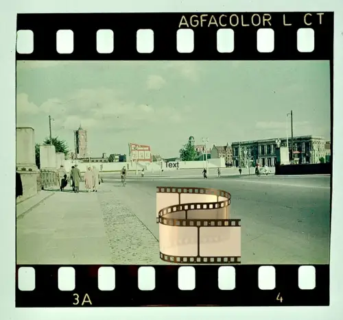 Agfacolor Dia - Berlin Schlossbrücke - Marx-Engels-Brücke auf Marx-Engels-Platz