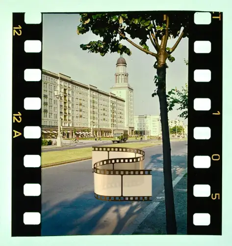 Agfacolor Dia Berlin Karl-Marx-Allee Stalinallee Turmbauten Frankfurter Tor 1957
