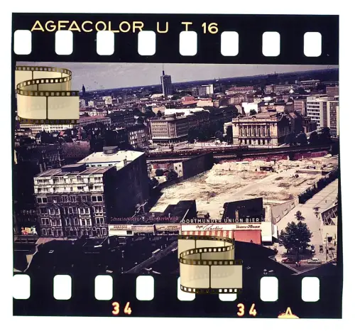 Agfacolor Dia - Berlin Trümmerfeld - Wideraufbau im Zentrum von Berlin - 1950er