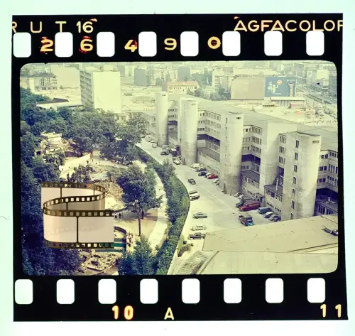 Agfacolor Dia - Berlin Luftbild Charlottenburg Kurfürstenstraße Tauentzienstraße