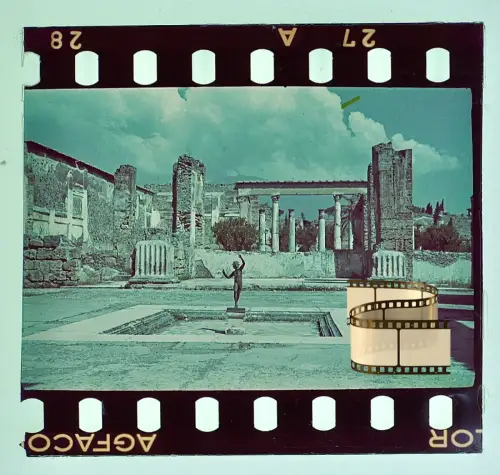 7x originale AGFACOLOR Farbdias Motive von 1943 - Pompeji Italien antike Ruinen