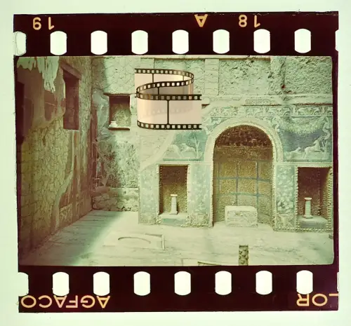 7x originale AGFACOLOR Farbdias Motive 1943 - talien Pompeji Villa der Mysterien
