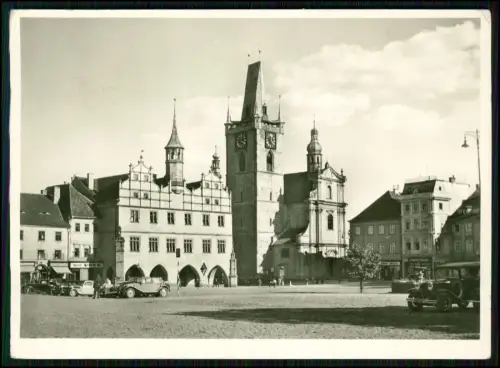 Foto AK - Marktplatz Litoměřice Leitmeritz Tschechien - Rathaus und Stadtkirche