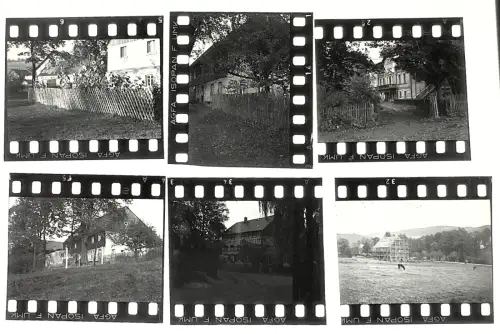 6x Orig. altes Dia - Dorf Schwarzbach Elterlein Erzgebirgskreis Sachsen um 1945