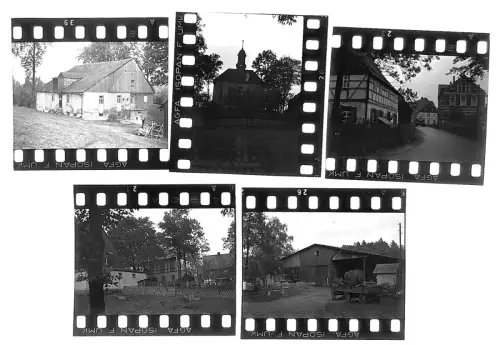 5x Orig. altes Dia - Dorf Schwarzbach Elterlein Erzgebirgskreis Sachsen um 1945