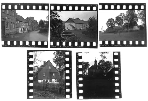 5x Orig. altes Dia - Dorf Schwarzbach Elterlein Erzgebirgskreis Sachsen um 1945