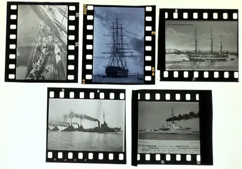 9x Dia  Marine SMS Niobe Charlotte Segelschiffe Kriegsschiffe historische Motive