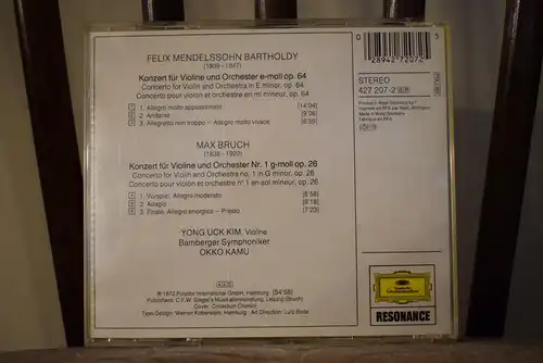 Mendelssohn Bartholdy, Bruch, Yong Uck Kim, Bamberger Symphoniker, Okko Kamu – Violinkonzerte - Violin Concertos